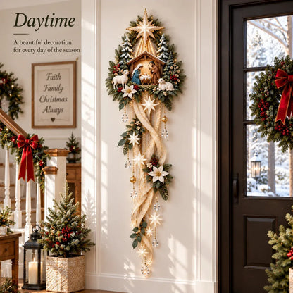 ⏳Buy 2 Get 20% OFF – ✝️ Nativity Starfall Wall Light | Warm Golden Bethlehem Glow for Christmas Walls & Faith-Filled Homes ⭐
