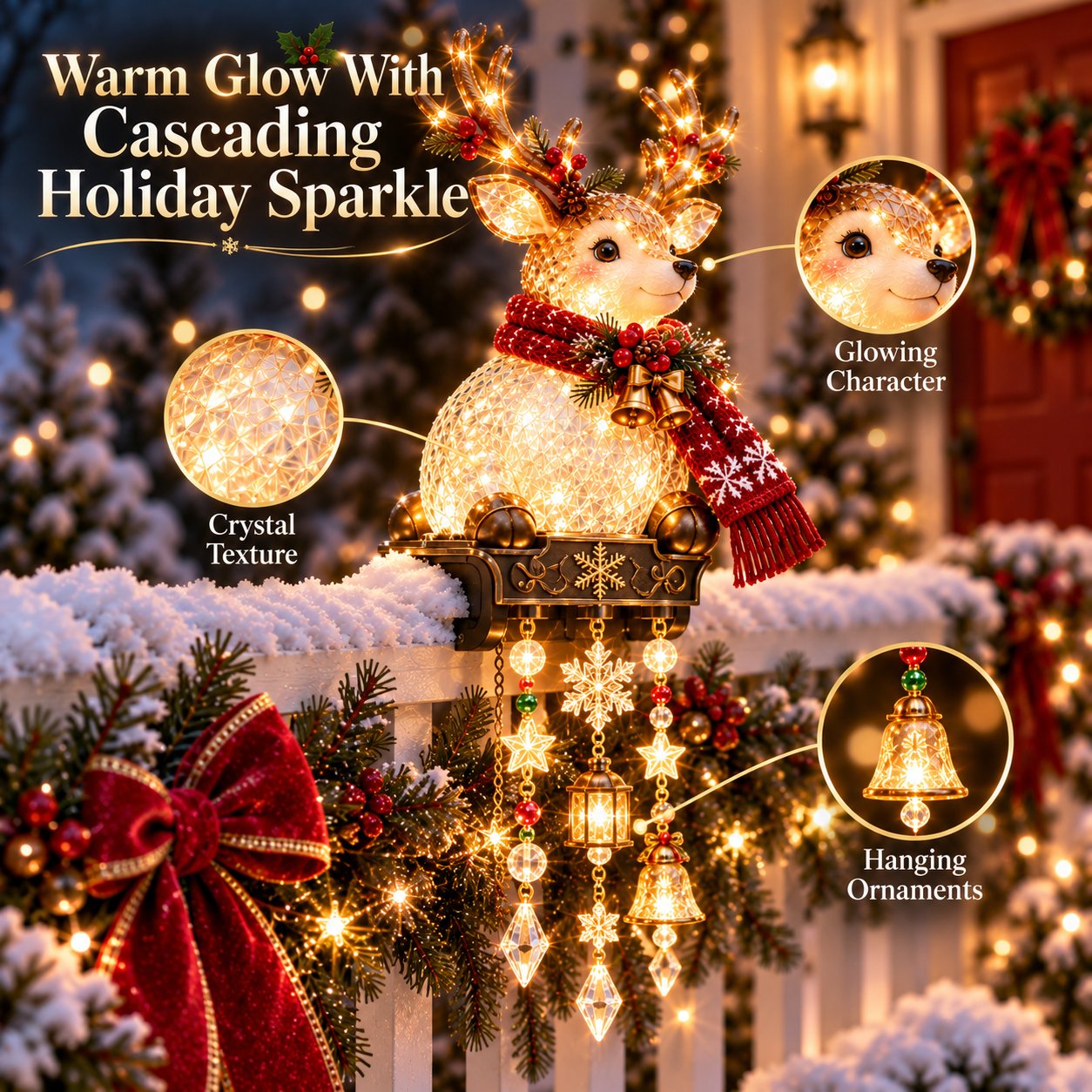 🎄 Weihnachtslichter fürs Verandageländer – 4 festliche Figuren-Designs