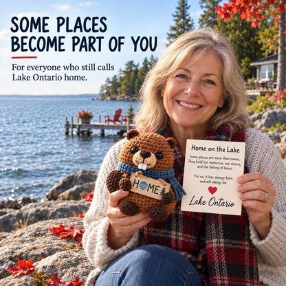 🦫 Lake Ontario Emotional Support Beaver Crochet Keepsake | 5 Canadian-Inspired Personalities with Matching Message Cards for Cottage Families, Lake Lovers & Meaningful Gifts 🍁