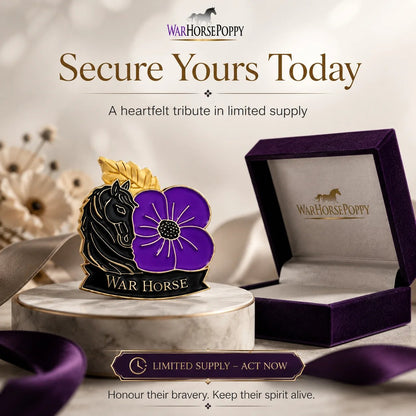 War Horse Purple Poppy 111th Anniversary Remembrance Brooch