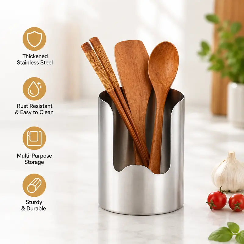 🍳 Stainless Steel Utensil & Lid Organizer