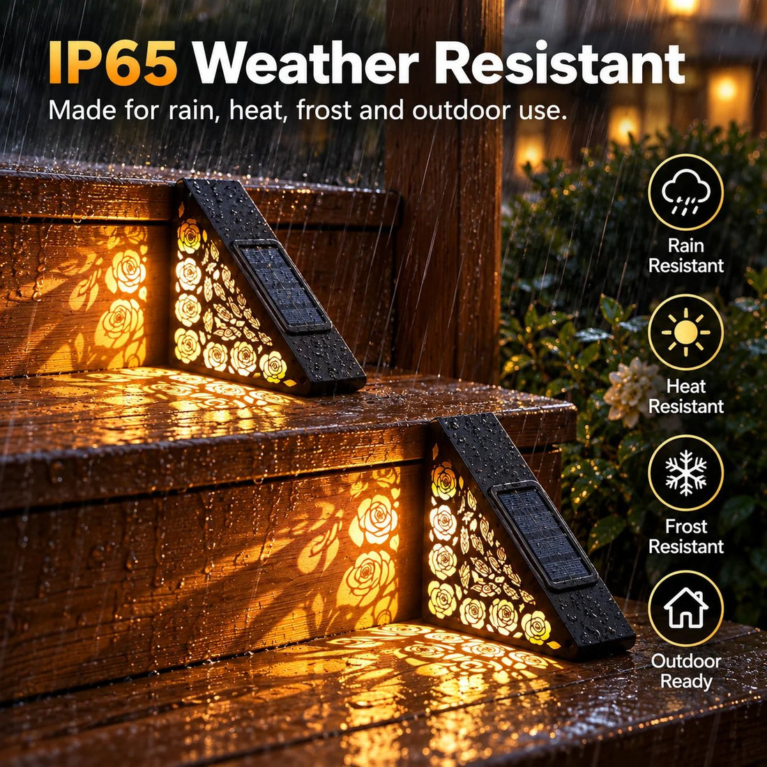 IP65 weather resistant outdoor solar step light