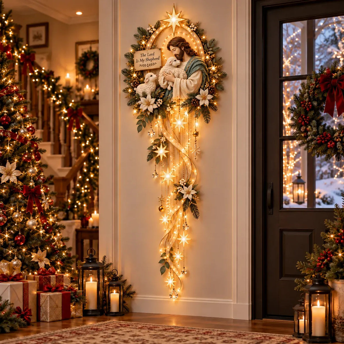 ⏳Buy 2 Get 20% OFF – ✝️ Nativity Starfall Wall Light | Warm Golden Bethlehem Glow for Christmas Walls & Faith-Filled Homes ⭐