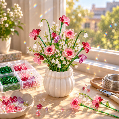 🌸 DIY Beaded Flower Bouquet Kit | Create Your Own Forever Blooming Crystal Flowers