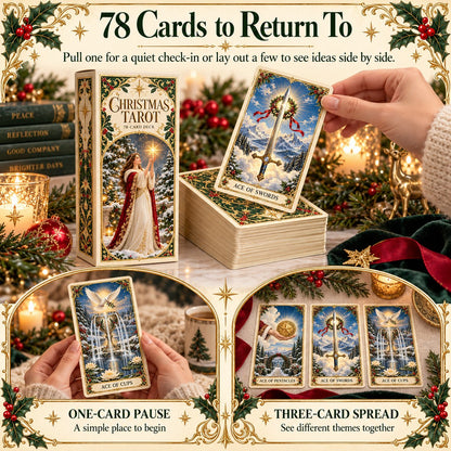 🔥Last Day 50% OFF -🎄 Christmas Magic Tarot Deck | 78 Festive Cards & 12-Day Holiday Ritual
