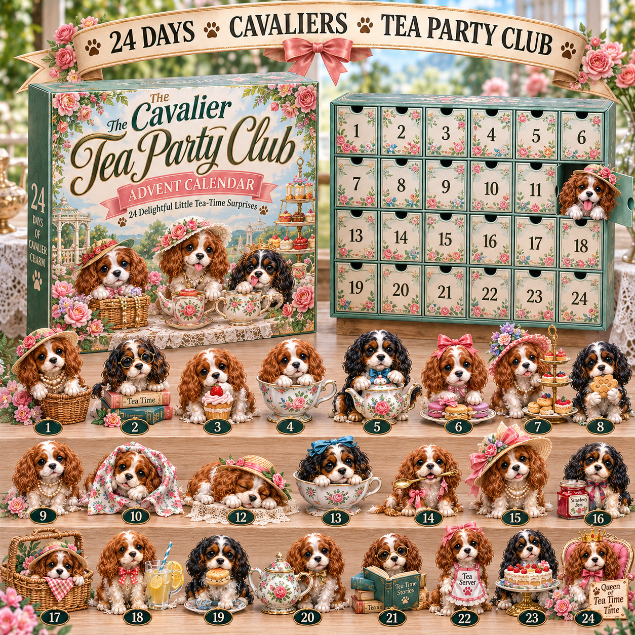 🐾Cavalier Adventures 24-Day Advent Calendar – 6 Themed Collections ✨