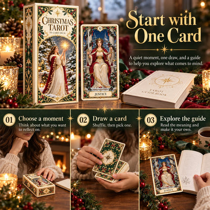 🔥Last Day 50% OFF -🎄 Christmas Magic Tarot Deck | 78 Festive Cards & 12-Day Holiday Ritual