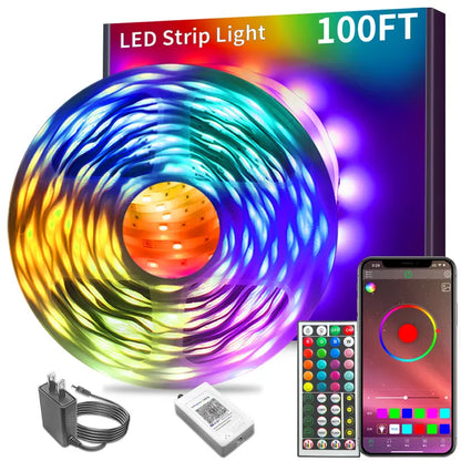 Smart RGB LED Strip Lights – App-Controlled Music Sync Ambient Lighting