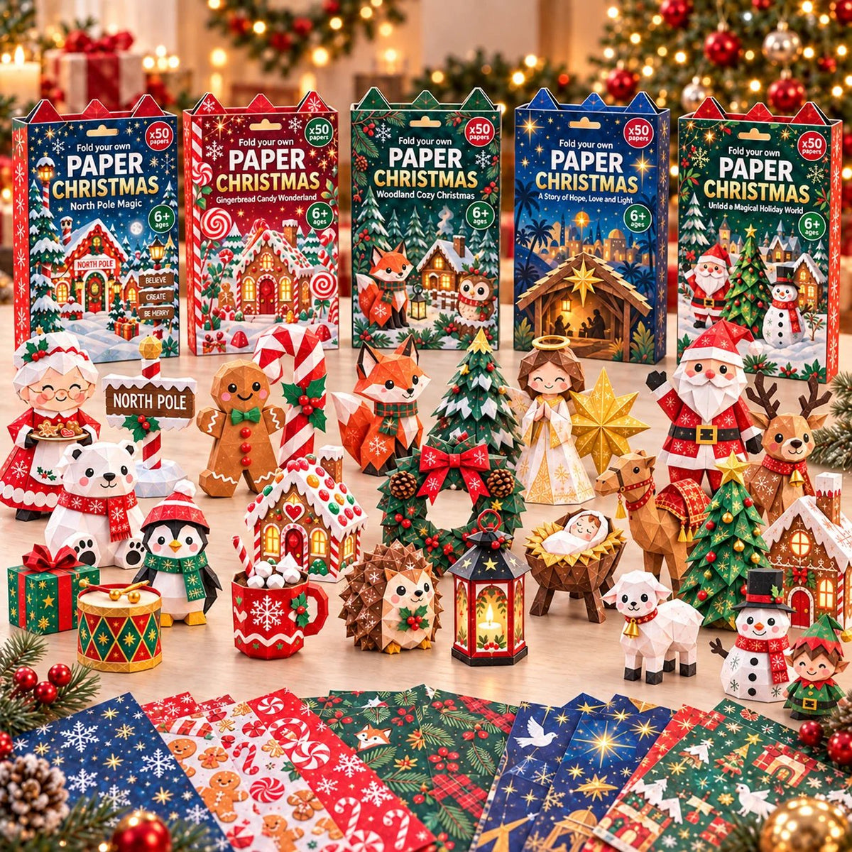 🧘 Relaxing & Beginner-Friendly- 3D DIY Paper Christmas (💕 Step-by-Step Guide Included)
