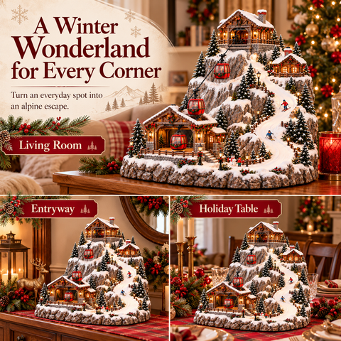 Alpine Christmas Ski Village holiday display ideas