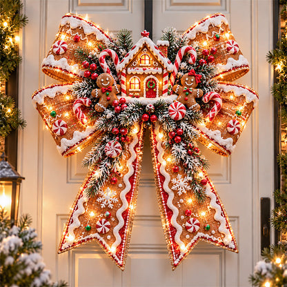 🎄 Christmas Sale 50% OFF! 🎀 Magic Bow Door Hangers – Oversized Light-Up Holiday Bows in 6 Festive Styles