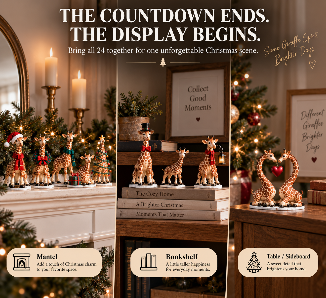 Giraffe Christmas collection home display