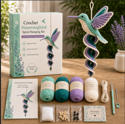 🧶 DIY Crochet Garden Friends Spiral Hanging Kit 🌿
