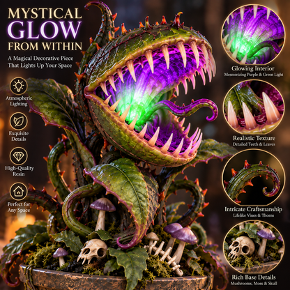 ⏰Limited Stock 50% OFF: Enchanted Carnivorous Plant Lamp 🌿✨ Fantasy Glowing Resin Decor