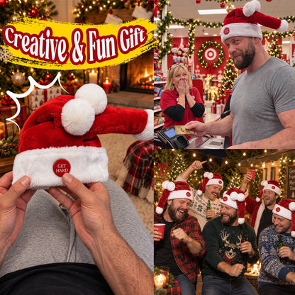 🎅 Jolly Wiggle™ Animated Santa Hat | Funny Moving Christmas Party Hat