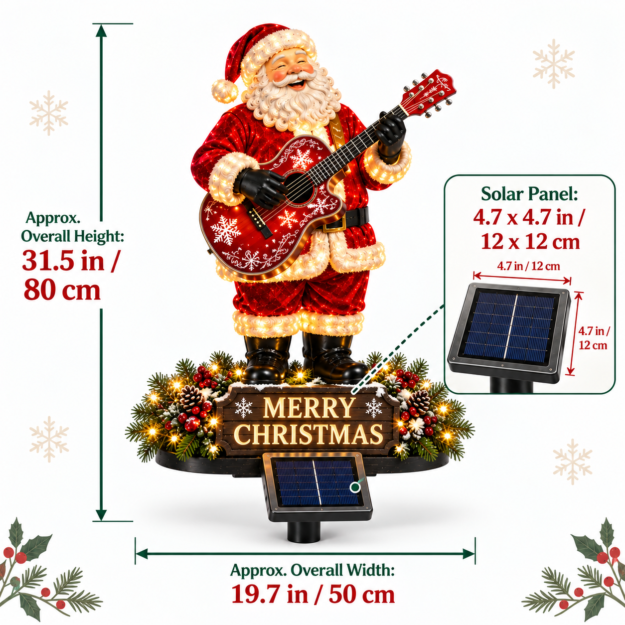 🔥49% Off Last Day Solar-Powered Light-Up Guitar Santa Christmas Yard Decoration