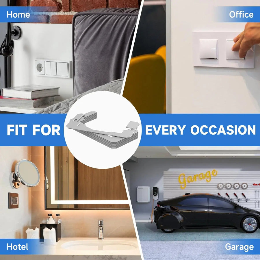 Electrical outlet spacers for home office and workshop