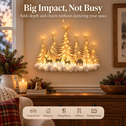 🌲✨ Winterglow Grove™ — Lighted Woodland Christmas Wall Decor