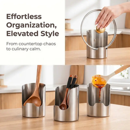 🍳 Stainless Steel Utensil & Lid Organizer