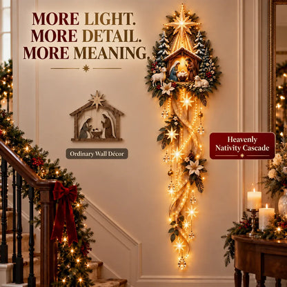 ⏳Buy 2 Get 20% OFF – ✝️ Nativity Starfall Wall Light | Warm Golden Bethlehem Glow for Christmas Walls & Faith-Filled Homes ⭐