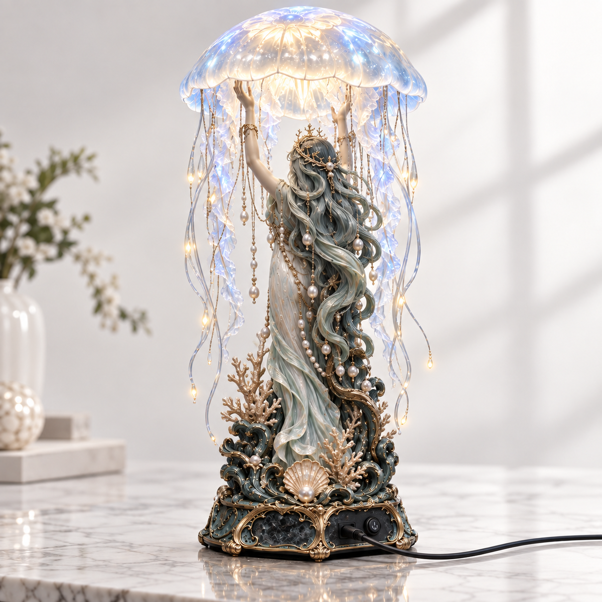 Moon Jelly Oracle held for scale