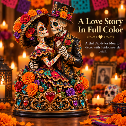 💞 Eternal Love Catrina Couple Figurine – Día de los Muertos Collectible Decor