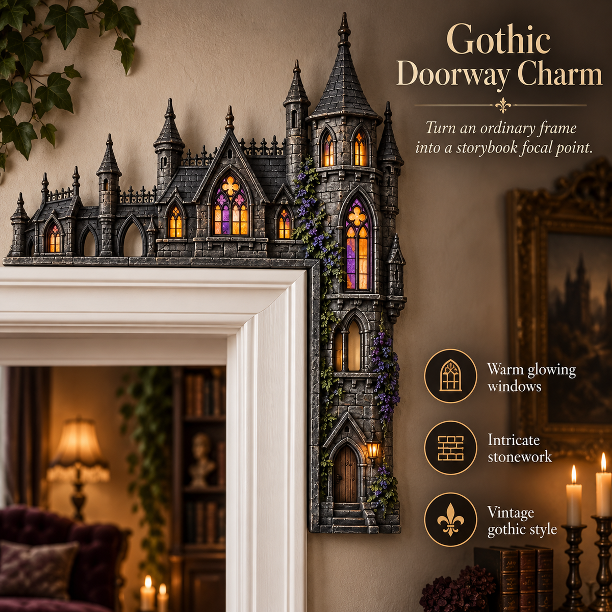 🏰Gothic Castle Door Topper