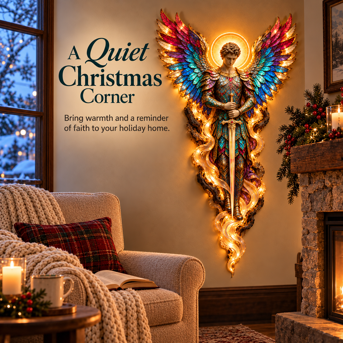 Michael angel wall sculpture Christmas home