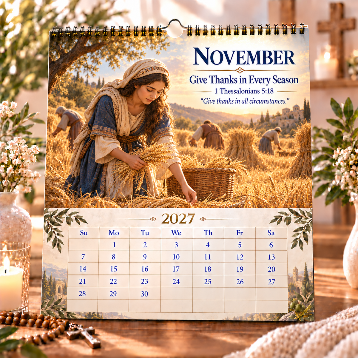 ⏰Limited Stock 50% OFF - 📖✨2027 Bible Verses for Strength Wall Calendar