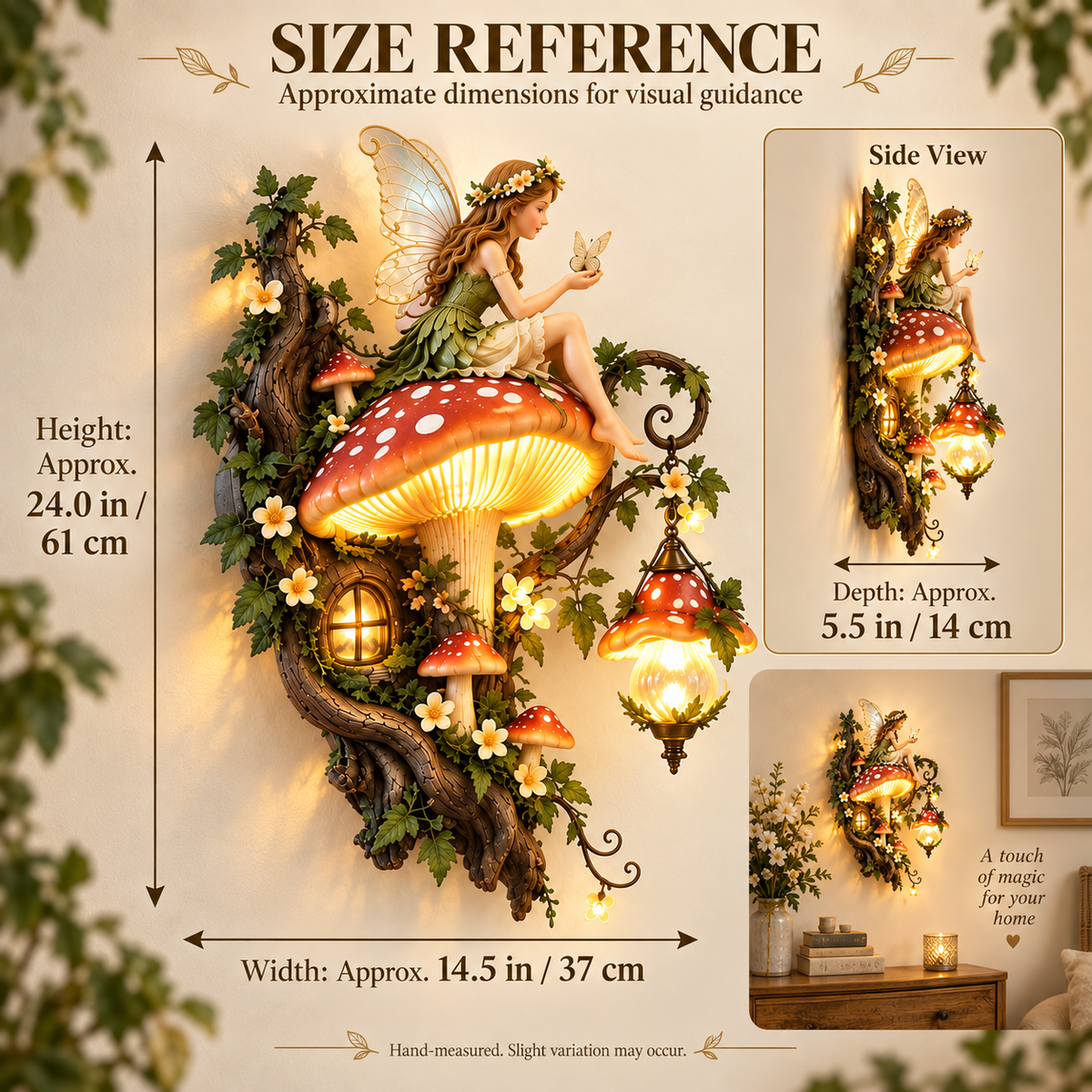 Enchanted fairy wall light rear installation