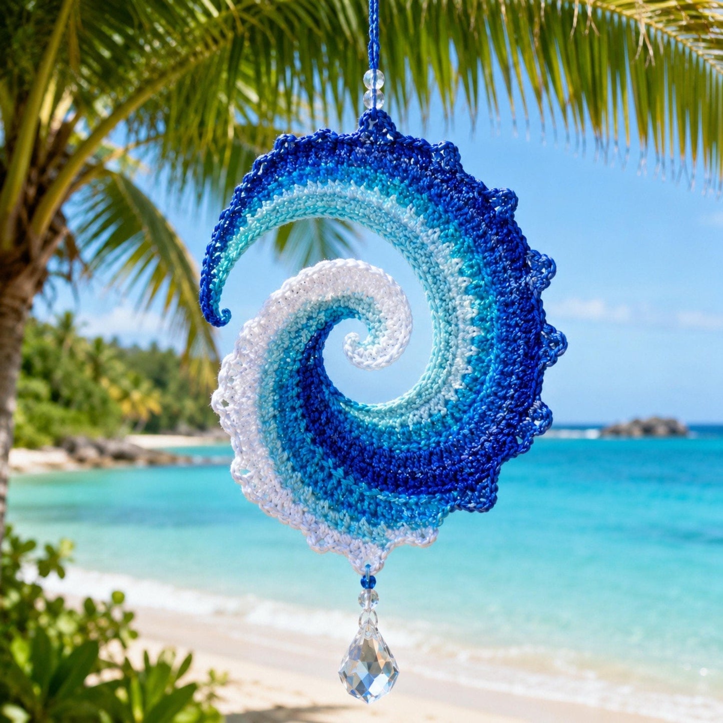 🌊🧵 Kit DIY de girouette crochetée « Vague Océane »