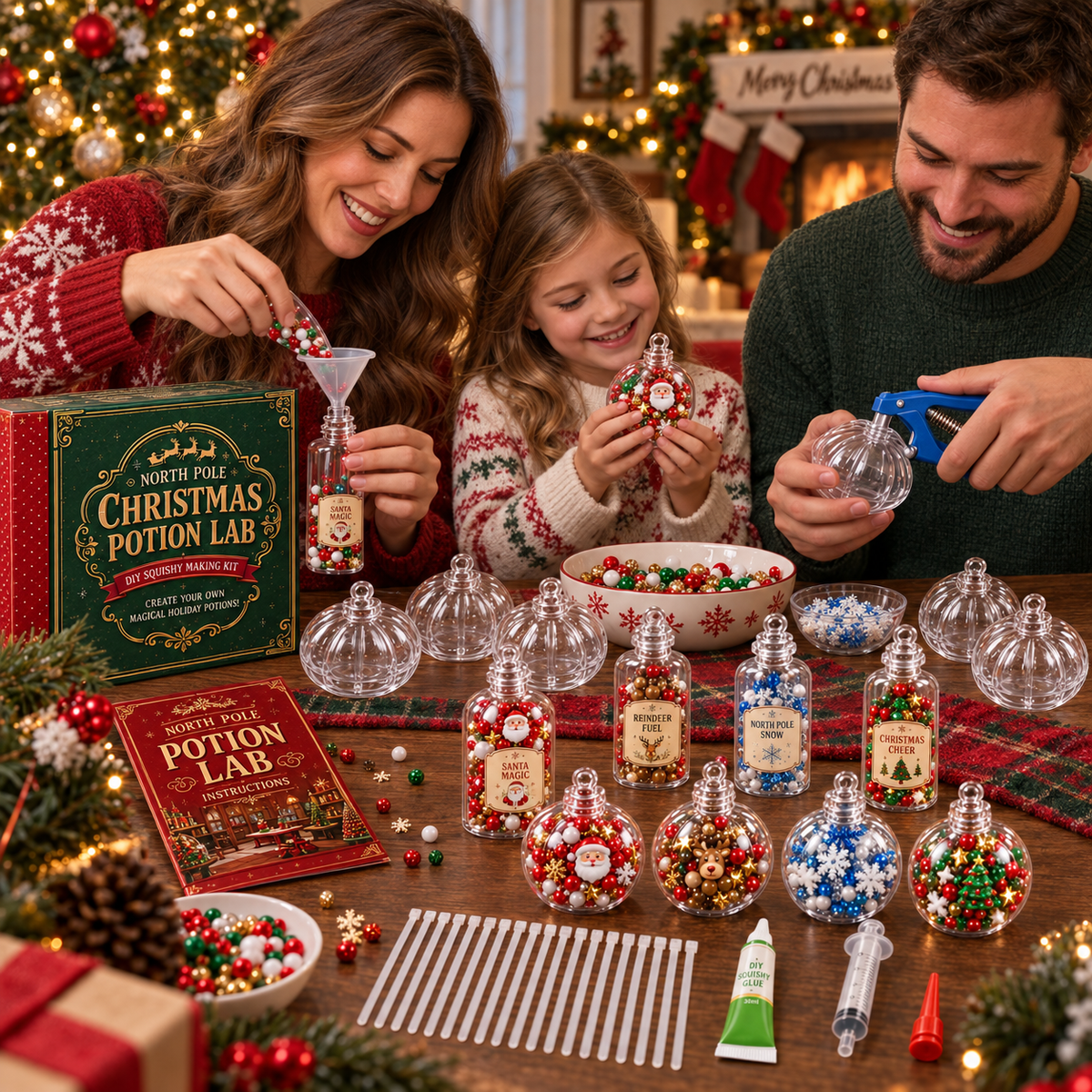 🎄 North Pole Christmas Potion Lab – 8-Piece DIY Squishy Making Kit