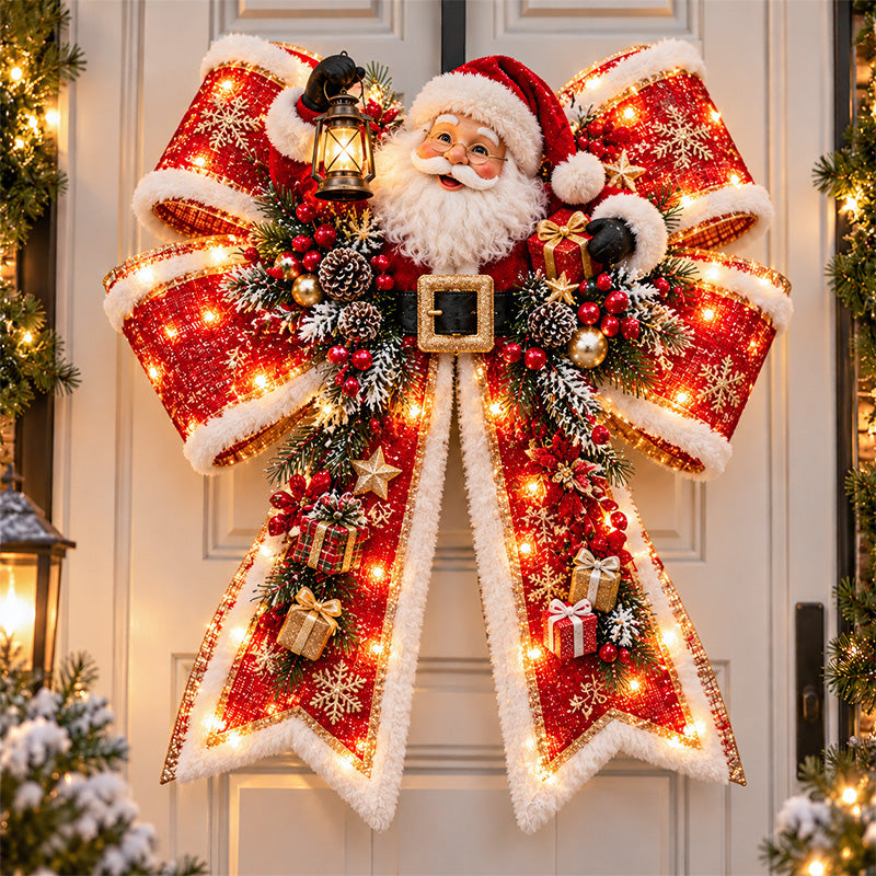 🎄 Christmas Sale 50% OFF! 🎀 Magic Bow Door Hangers – Oversized Light-Up Holiday Bows in 6 Festive Styles