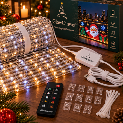 🎅💡GlowCanvas™ Smart Christmas Curtain Lights – App-Controlled DIY Animated LED Display