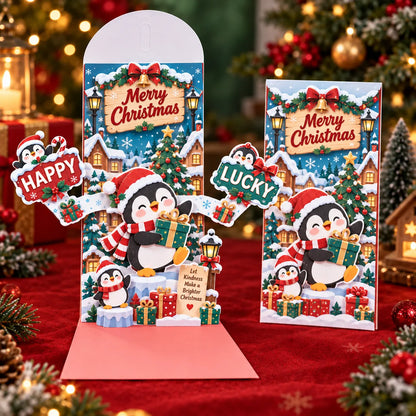 ⏰LAST DAY 50% OFF 🎄Handmade 3D Christmas Money Card – Pop-Up Holiday Card with Cash Envelope & Message Space 💌✍💵