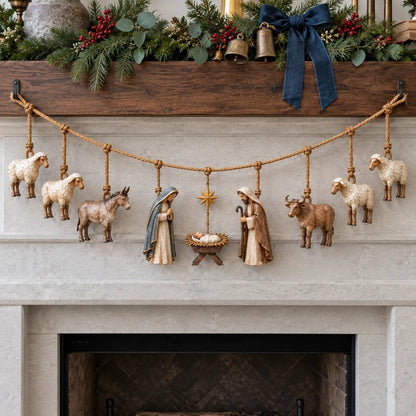 ✝️🎄Handcrafted Wooden Nativity Garland(📦Buy 2 Free Shipping)