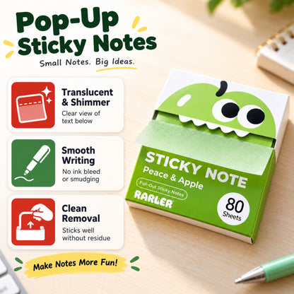 Cute Transparent Glitter Pull-Out Sticky Notes