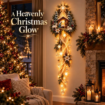 ⏳Buy 2 Get 20% OFF – ✝️ Nativity Starfall Wall Light | Warm Golden Bethlehem Glow for Christmas Walls & Faith-Filled Homes ⭐