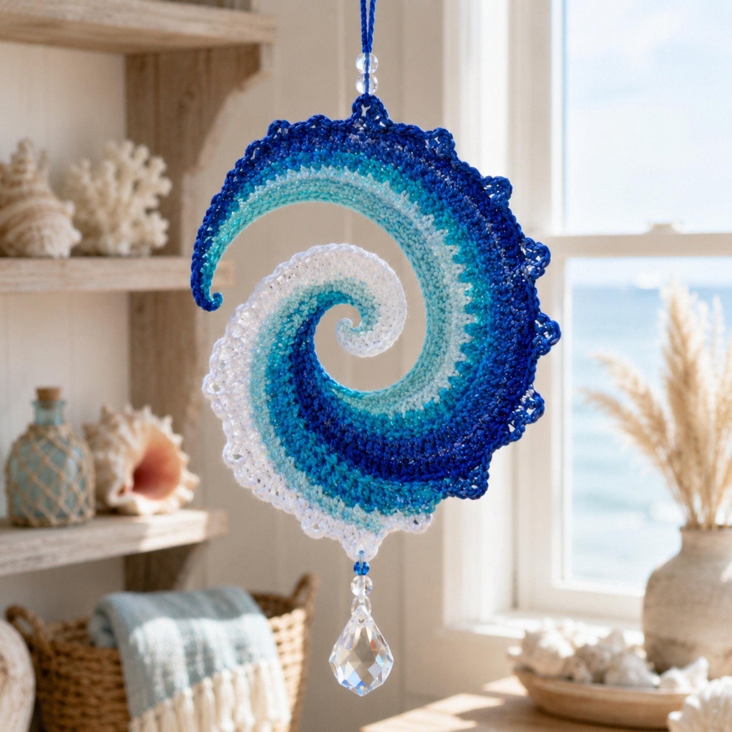 🌊🧵 Kit DIY de girouette crochetée « Vague Océane »
