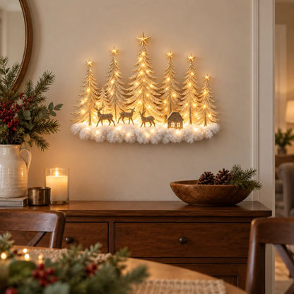 🌲✨ Winterglow Grove™ — Lighted Woodland Christmas Wall Decor