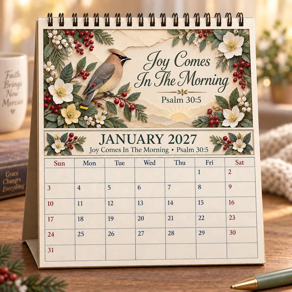 ✝️ Faith Through the Seasons™ 2027 Scripture Calendar | 12 Months of Hope, Nature & Grace