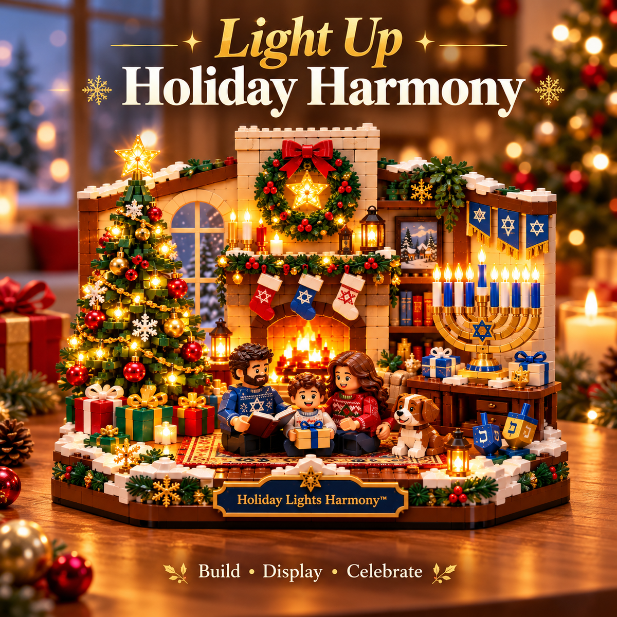 Holiday Lights Harmony Christmas and Hanukkah Building Set