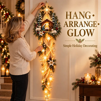 ⏳Buy 2 Get 20% OFF – ✝️ Nativity Starfall Wall Light | Warm Golden Bethlehem Glow for Christmas Walls & Faith-Filled Homes ⭐