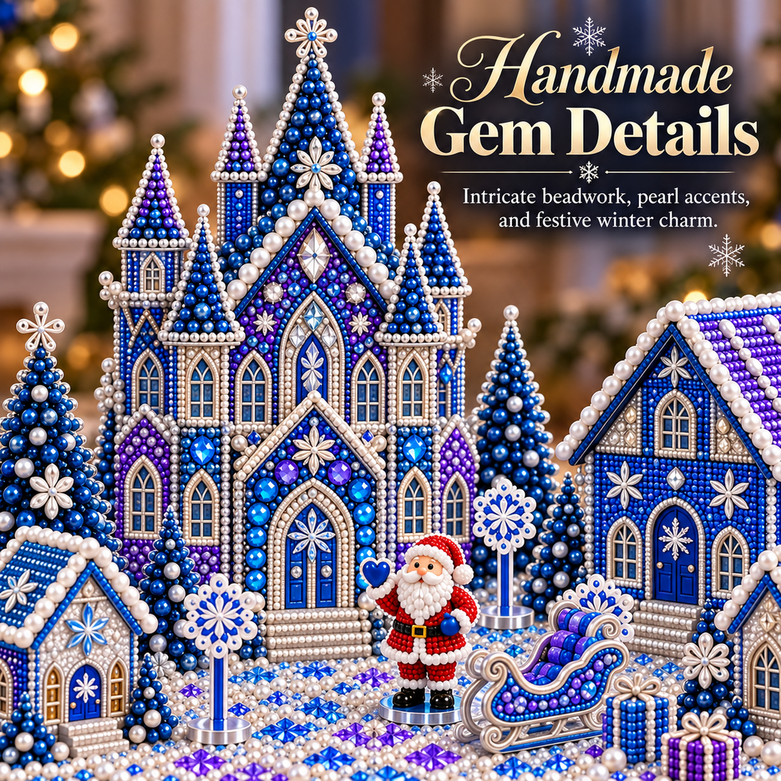 Gem art Christmas craft in progress