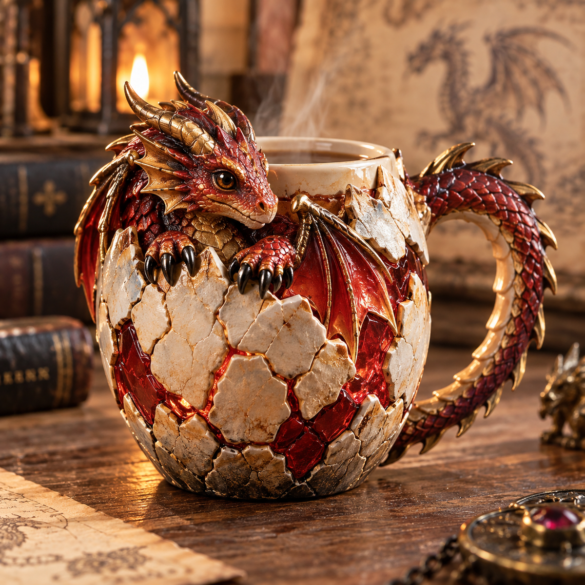 ⏰Limited Stock 50% OFF - 🐉🔥 Dragonbound Realms™ Sculpted Dragon Mug Collection ✨☕