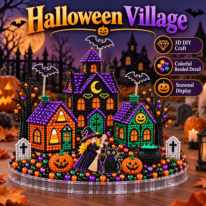 🎄 3D Christmas Village Gem Art DIY Kit – Sparkling Handmade Holiday Display