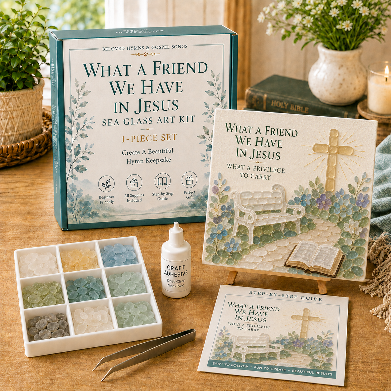 🎵 Beloved Hymns & Gospel Songs Sea Glass Art Kit