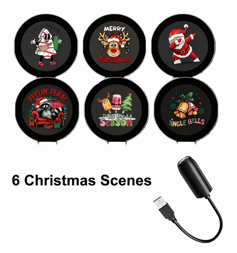 6 Christmas projection scenes
