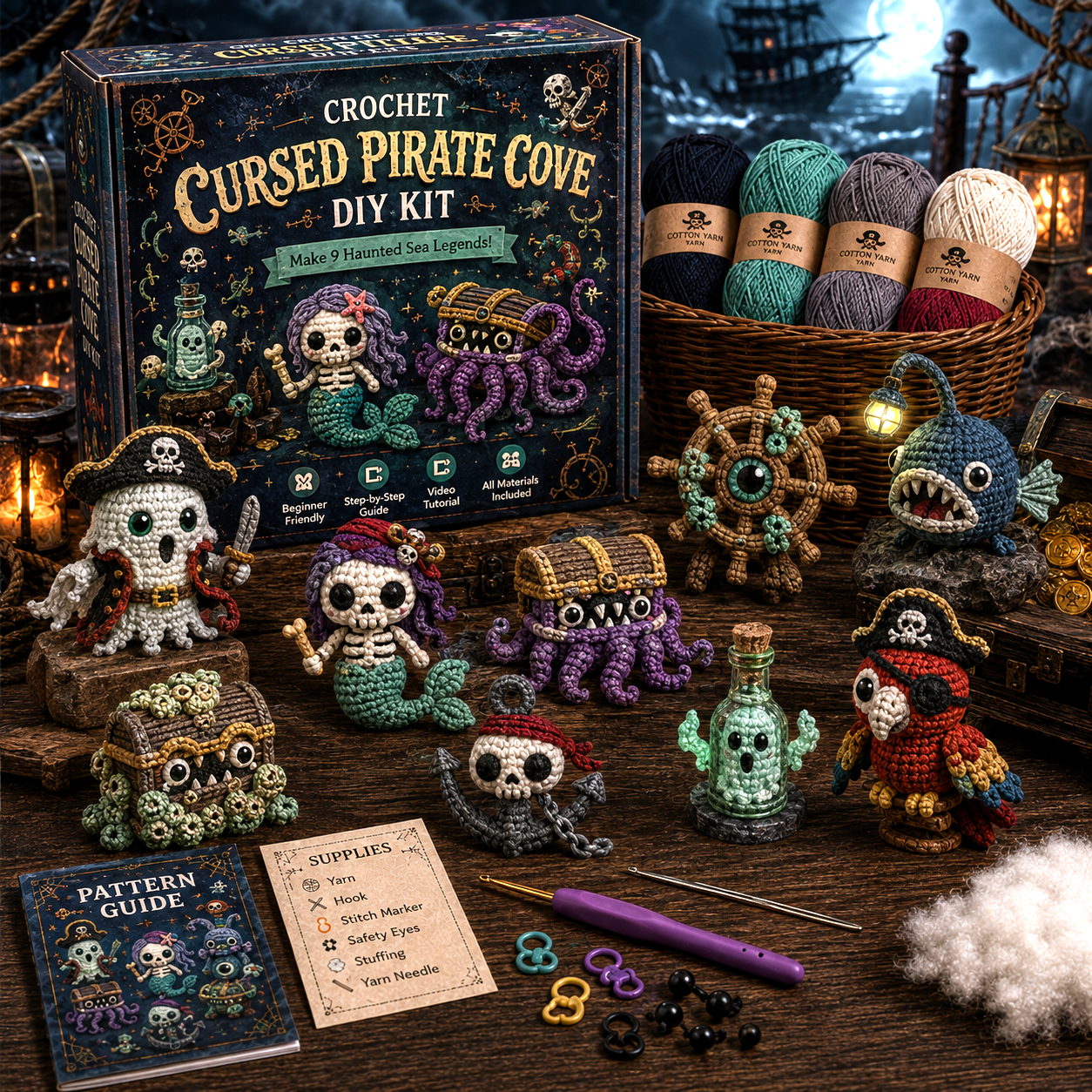 Cursed Pirate Cove Crochet DIY Kit