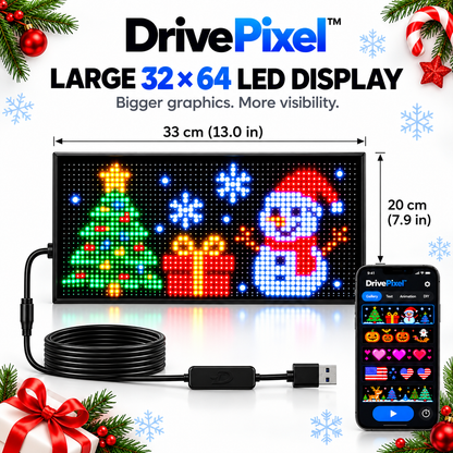 🎄 DrivePixel™ Smart LED Car Window Display | App-Controlled Animated Pixel Screen